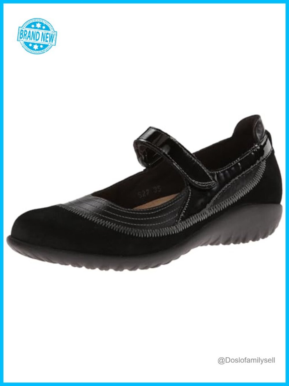 Naot Kirei Mary Jane Flat Cork Latex Footbed Hook & Loop Casual Walking